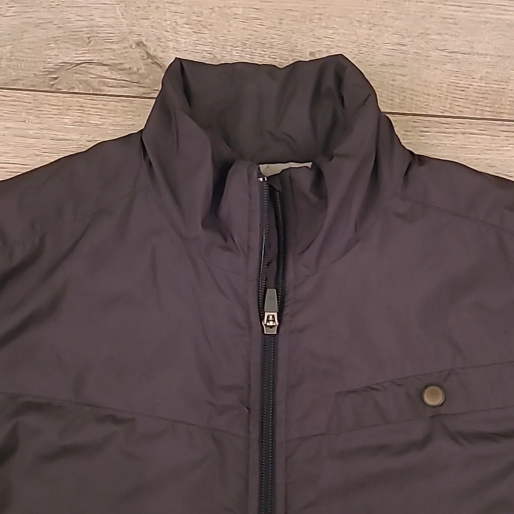 ALAMERE Dark‎ Grey Black Polyester USA Sz Small Mens Full Zip Casual Jacket
